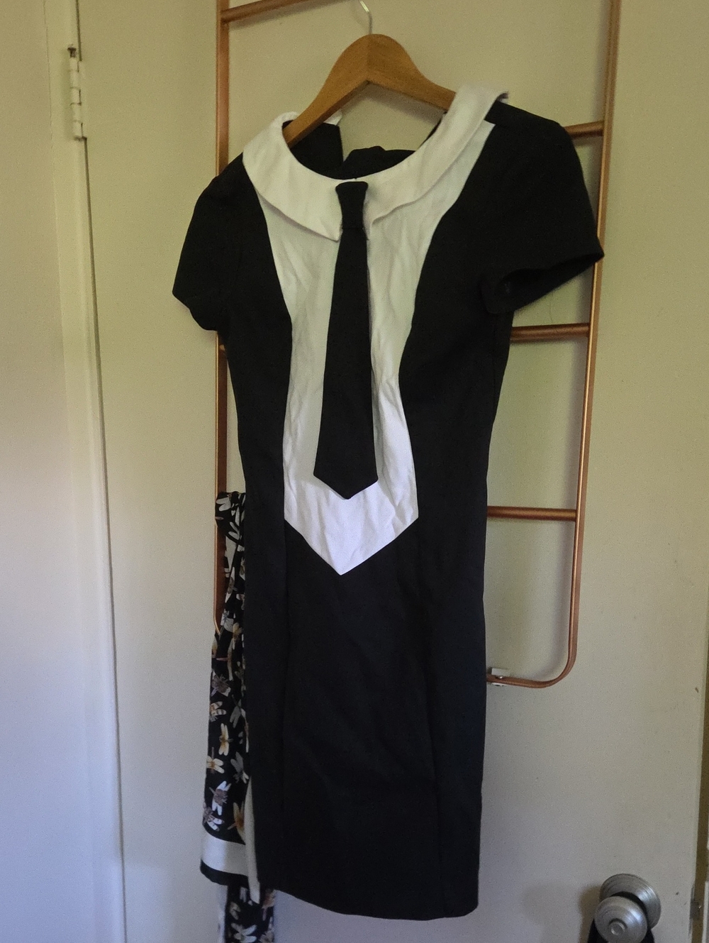 Marmalade Shop Black and White Contrast Tie-Front Dress